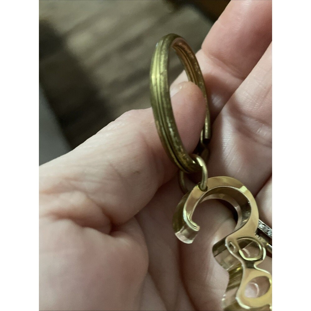 Coach Poppy Era HangTag Fob Logo Charm Keychain Gold Acrylic 2.5” - Picture 6 of 6